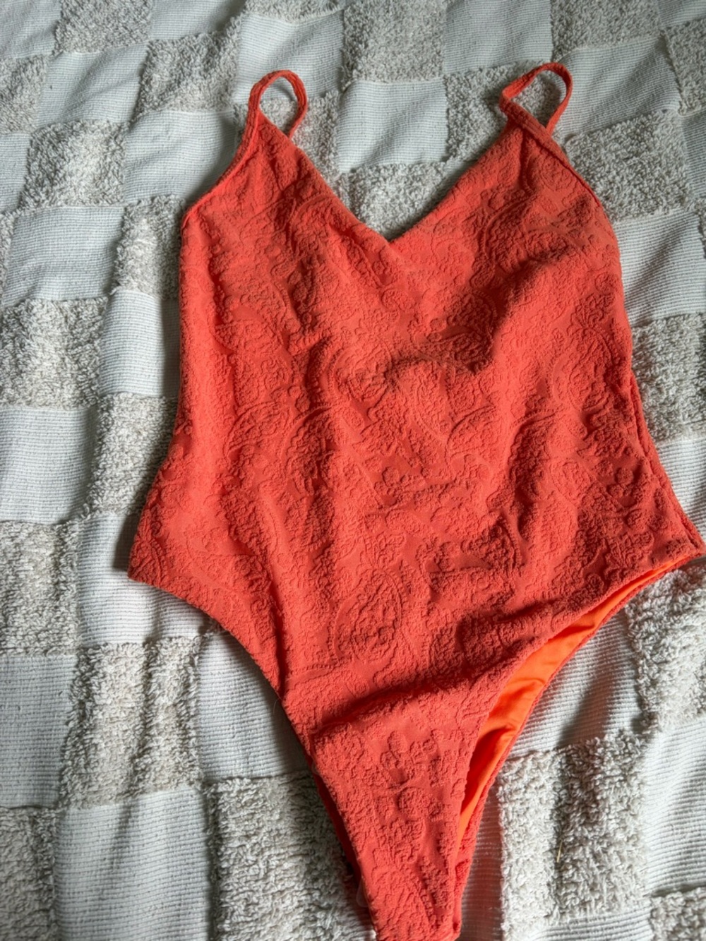 Rhythm Jacquard Orange Bathing suit NWT